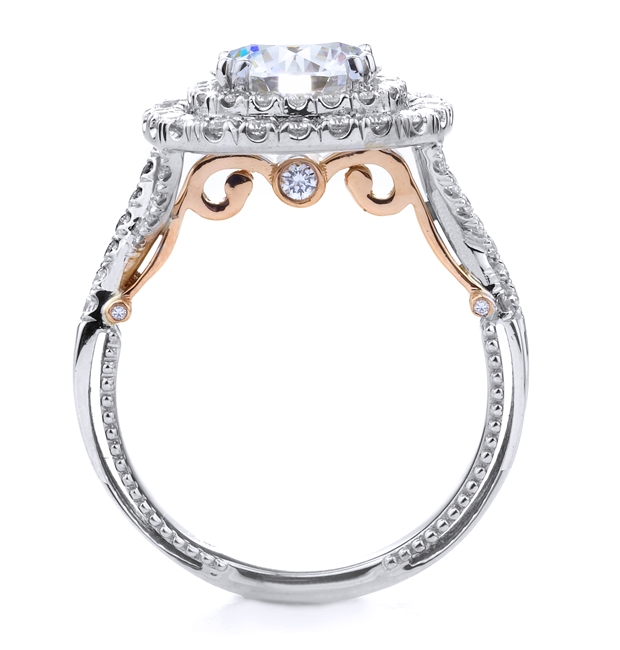 18KT T.TONE ENGAGEMENT RING 0.78CT